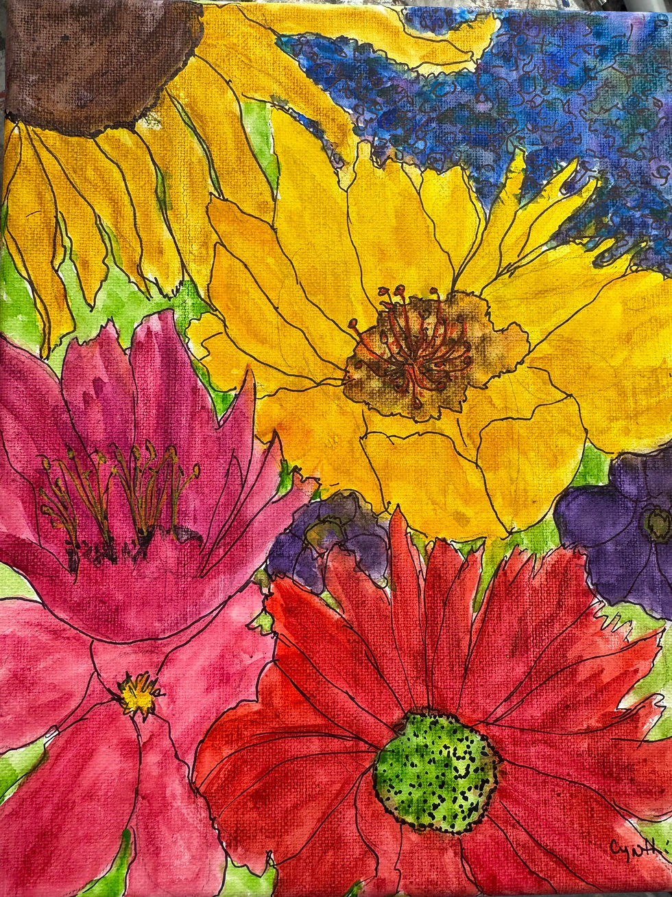 Abstract Blooms Paint and Sip