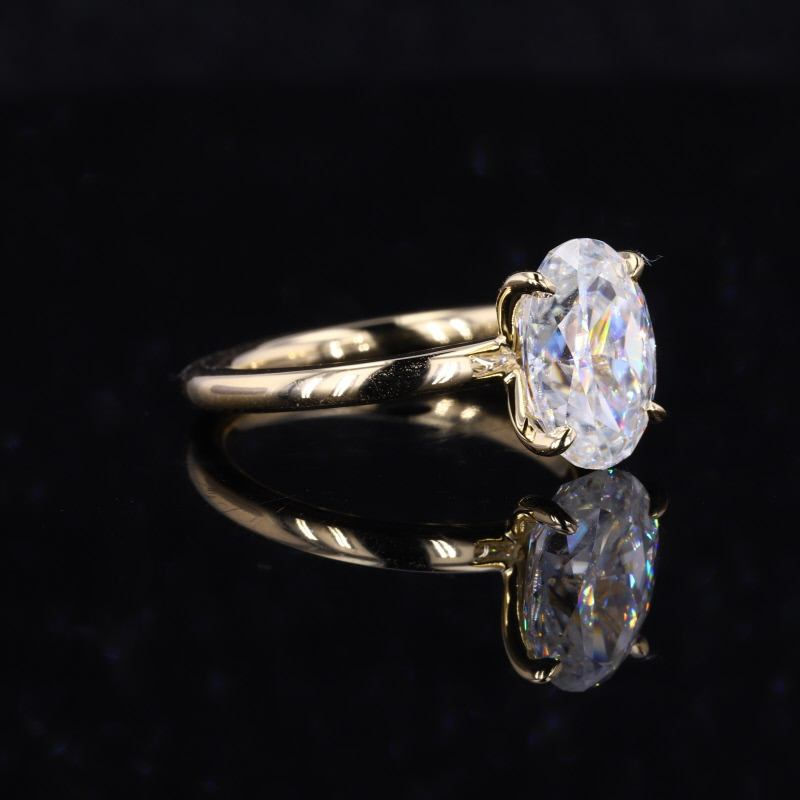 Thumbnail: Pure Grace - 2CT Oval Moissanite Solitaire Ring
