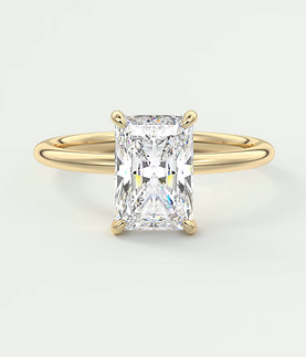 Luna Radiant Solitaire Ring – Lab Diamond or Moissanite
