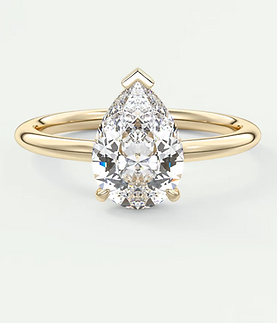 Elysian Pear Solitaire Ring – Timeless Elegance with Lab Diamond or Moissanite