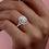 Thumbnail: Luminous Moissanite Embrace - 14k Gold 2ct Moissanite Cushion Cut Engagement Ri
