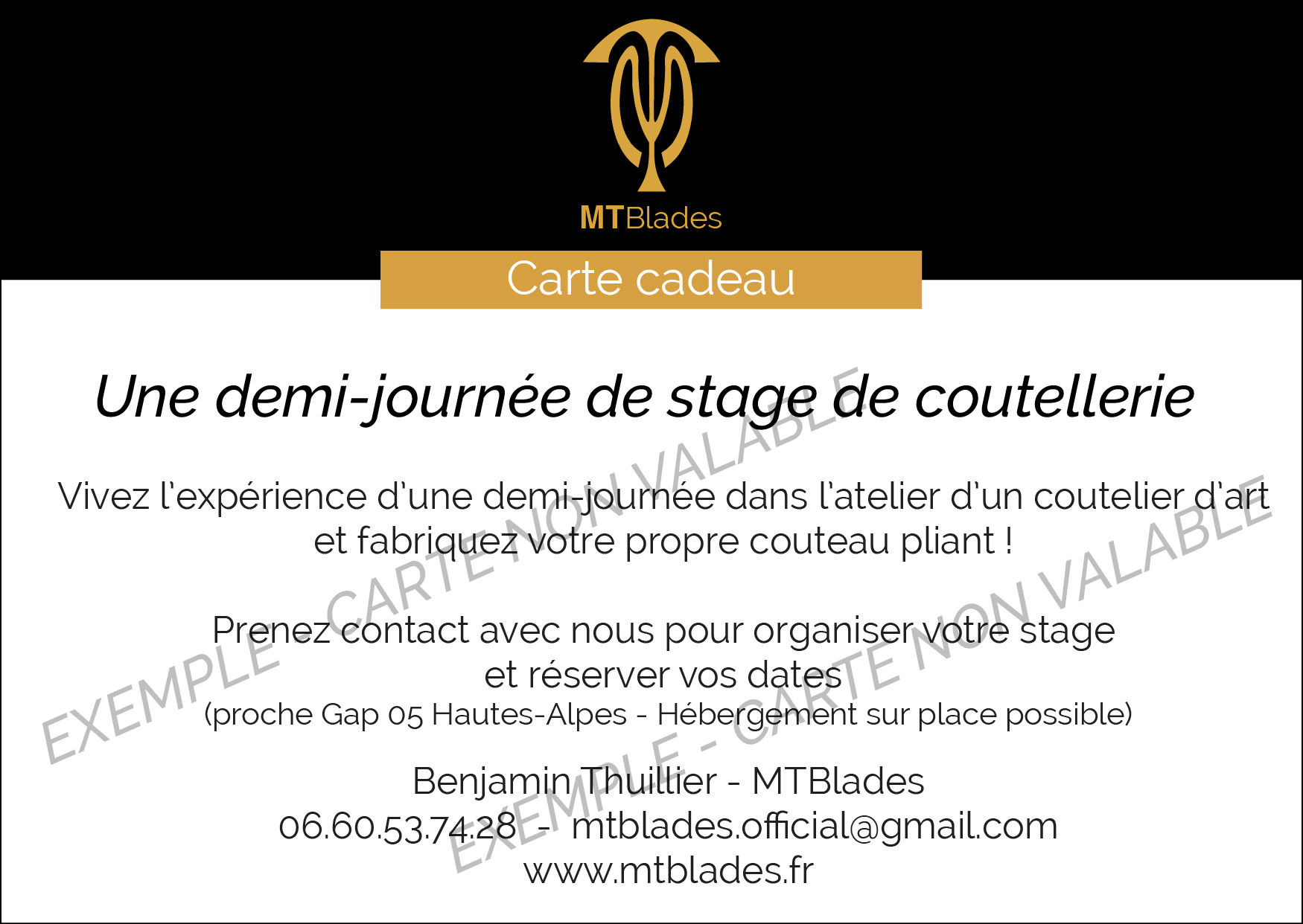 Stage découverte et fabrication - demi-journée - stagiaire seul