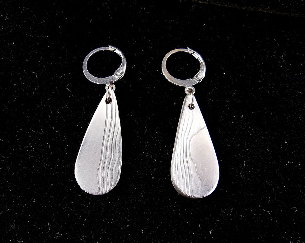 Boucles d'oreilles MTBlades - Acier Damas inox