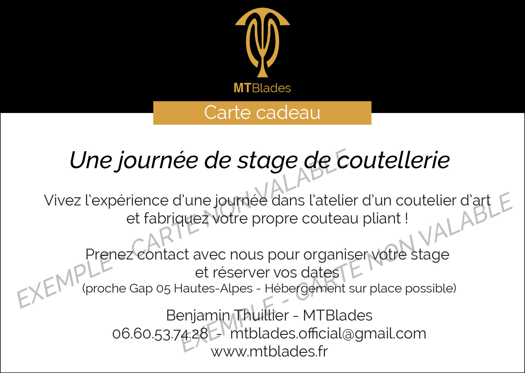 Stage découverte - Carte Cadeau journée entière -  stagiaire seul