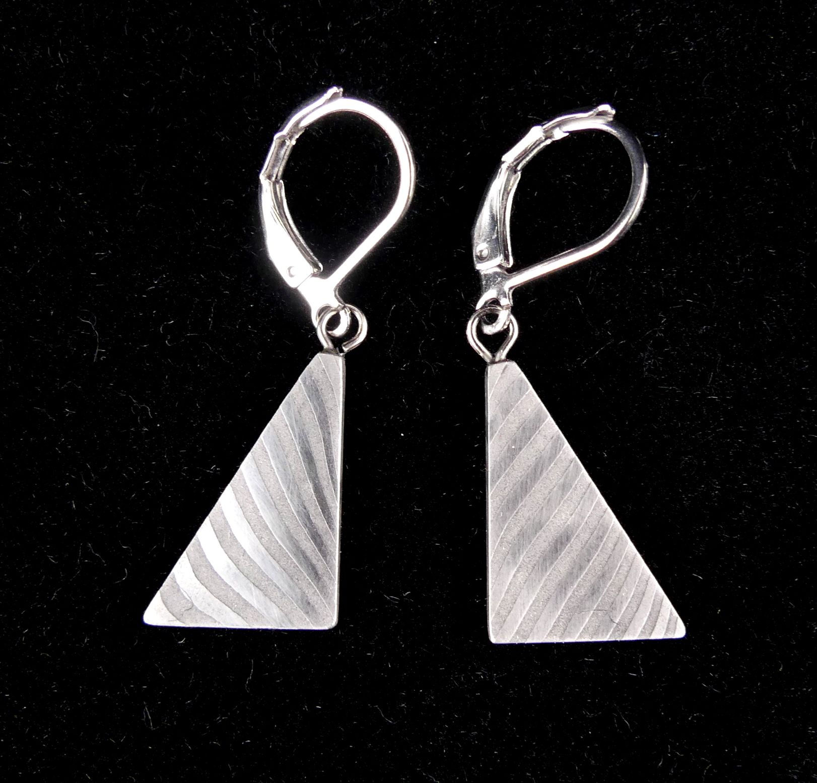 Pièce unique - Boucles d'oreilles MTBlades - Acier Damas inox