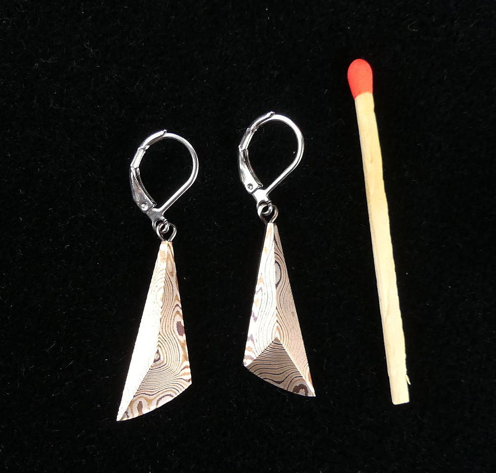 Thumbnail: Pièce unique - Boucles d'oreilles RÉVERSIBLES - Mokume Gane