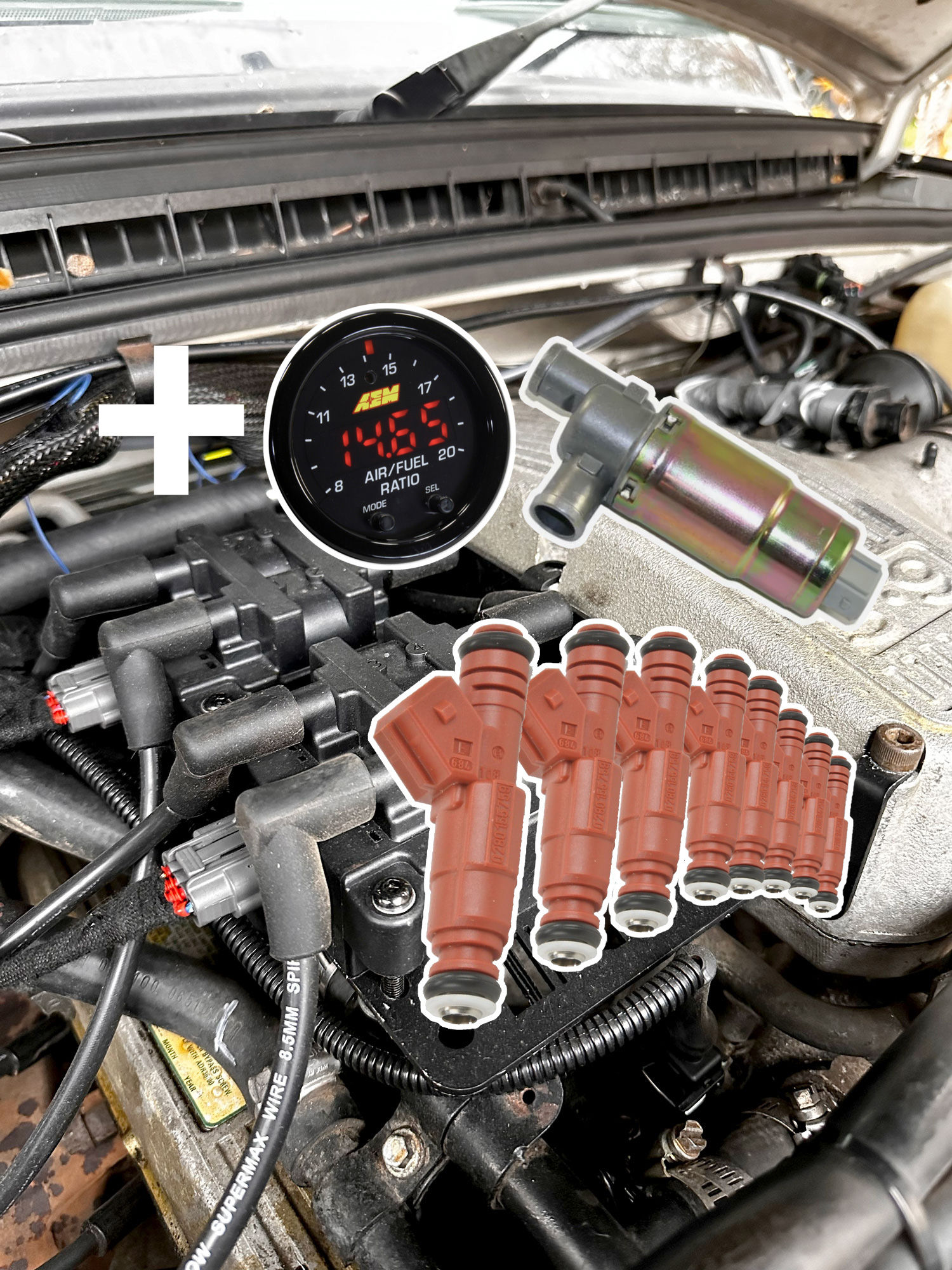 TVR V8 kit SEQUENTIAL + wideband, IAC, 8 injectors & modded dizzy