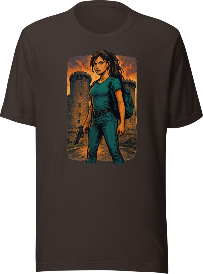 Girl at Castel Nuovo Naples Bold Comic T-Shirt Art