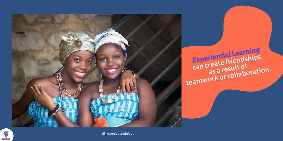 Two young women and message about experiential learning