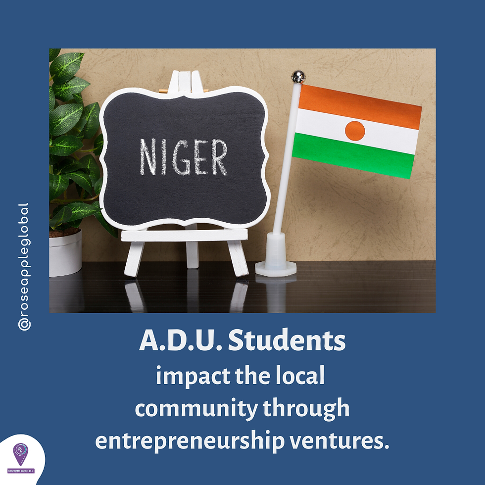 Photo - Niger Sign/Flag with ADU Student message