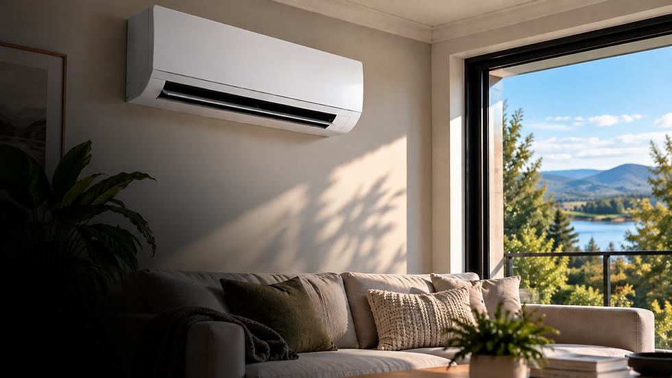 Haier high wall heat pump installed in modern living room