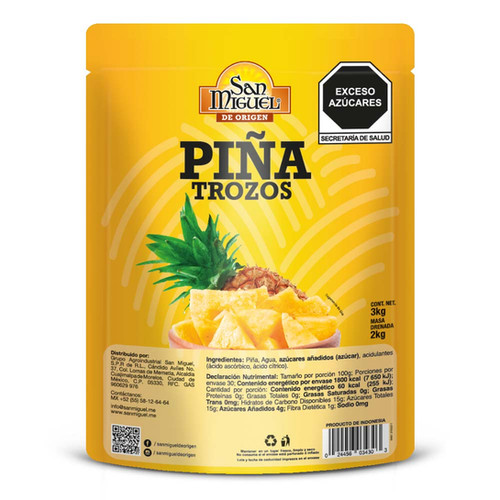 PIÑA EN TROZOS - 6 POUCH DE 3KG | Tienda San Miguel