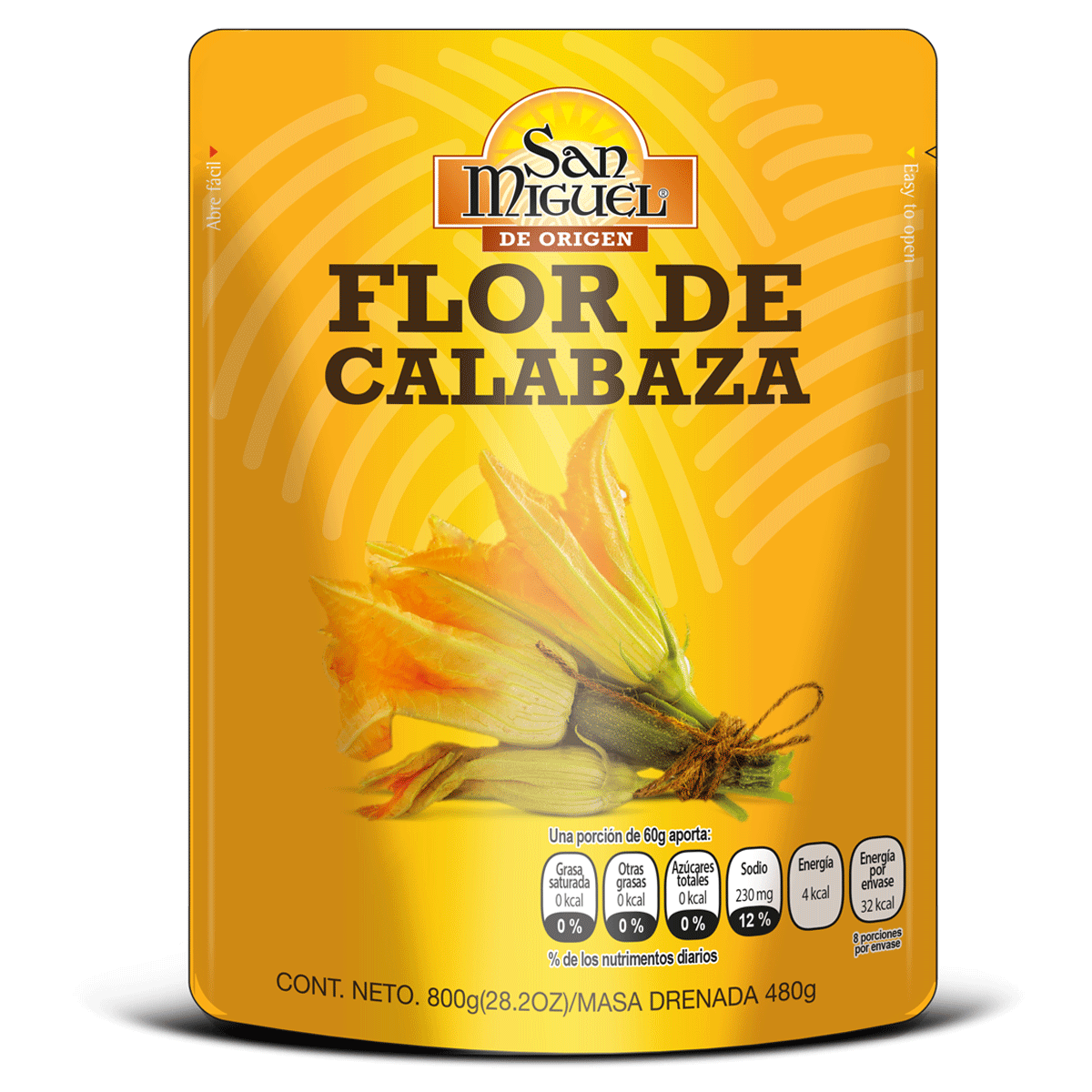 FLOR DE CALABAZA - 12 POUCH DE 800 GR