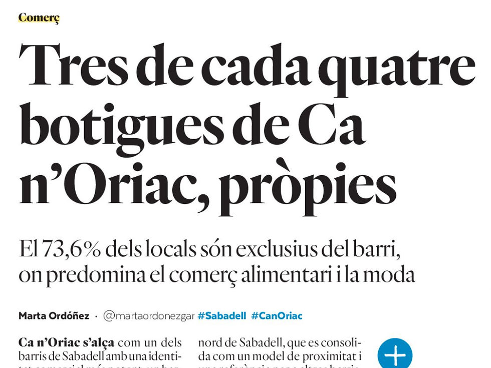 Un terç de les botigues de Ca n’Oriac són marca del barri