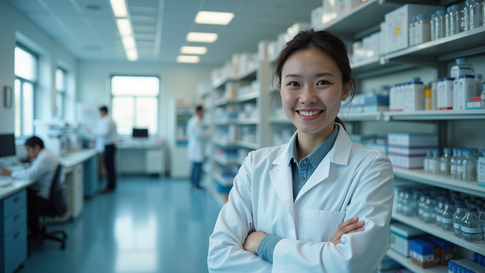 Wide angle view of a research laboratory focused on mental health studies