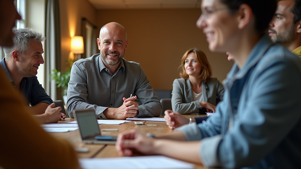 Eye-level view of a community workshop on mental health awareness