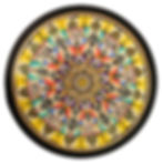 Colorful mandala artwork on black background, intricate design. Los Angeles - 2025