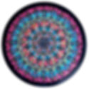 Colorful mandala artwork with intricate details on the black background. Los Angeles - 24.8" x 24.8" x .5" Acrylic on Wood - 2025