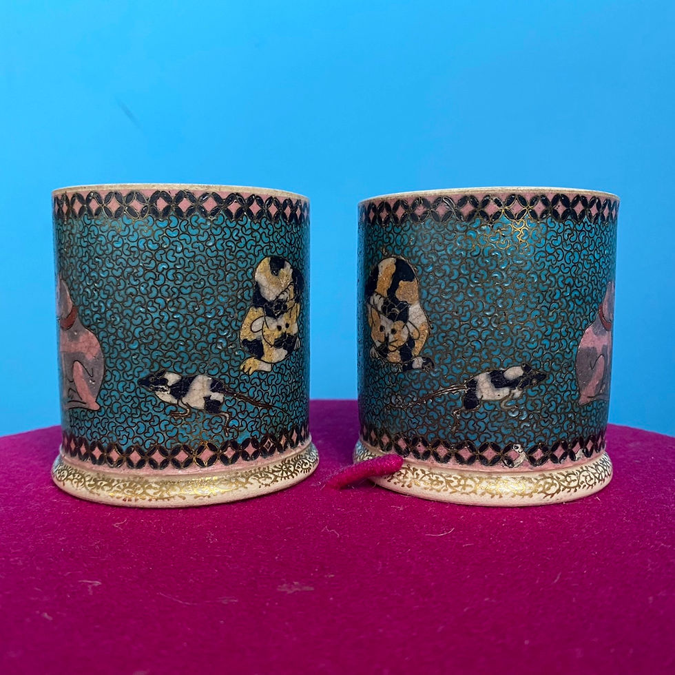 Thumbnail: A pair of cloisonné vases