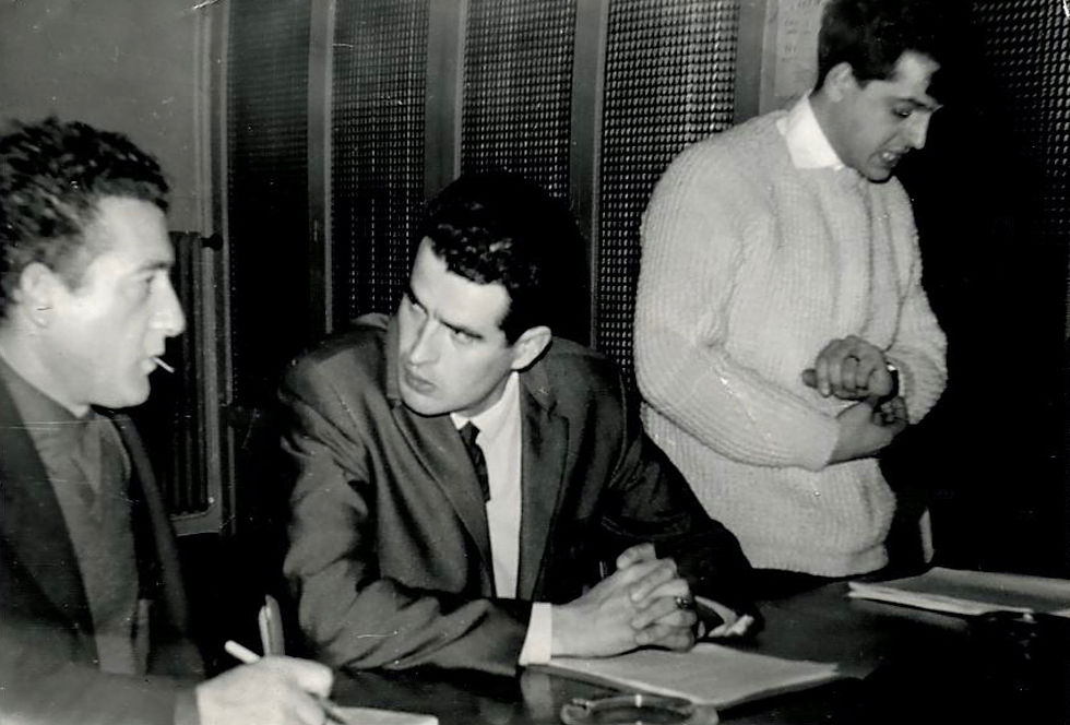 Georges Thorrand (au centre) en 1965 avec Jean-Marie Argiolas (à gauche) et Félix Girolami (à droite)