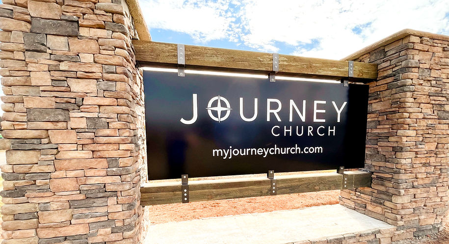 Stacked stone monument sign