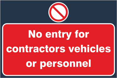 S057 - NO ENTRY FOR CONTRACTORS .