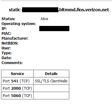 Unsecure network scan