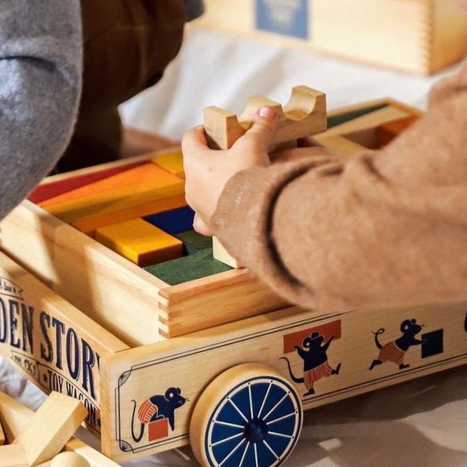 Thumbnail: Wooden Blocks Tray - 30 pcs Warm