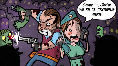 Resident Evil, Dorkly, comic, 2011, simon coffee