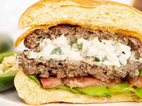 Jalapeno & Cream Cheese-Stuffed Beef Burgers