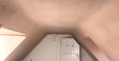 Loft ceiling plastering