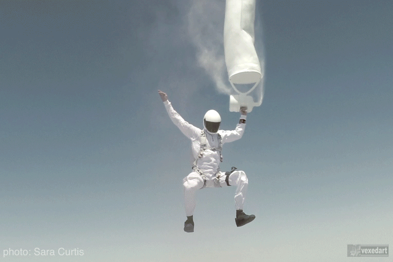 Sara Curtis skydive video freefall painting