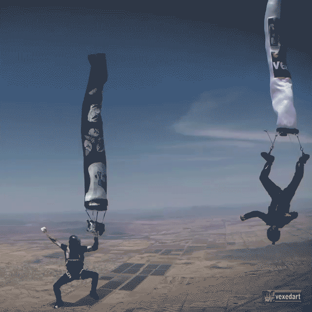 skydiving tubes with paint and art