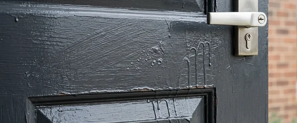 porte d'entrée extérieure mal peinturée