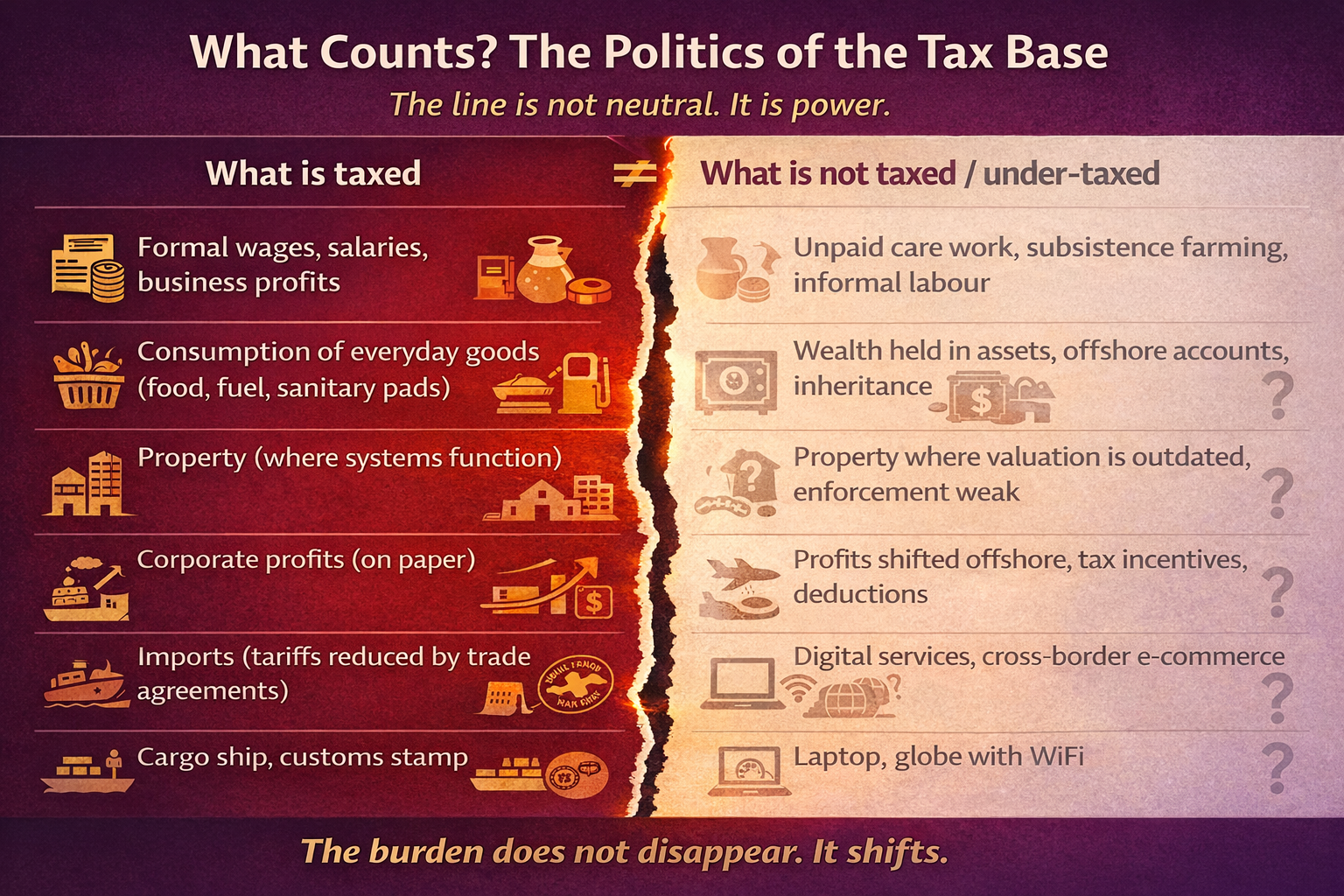 What counts? The politics of the tax base