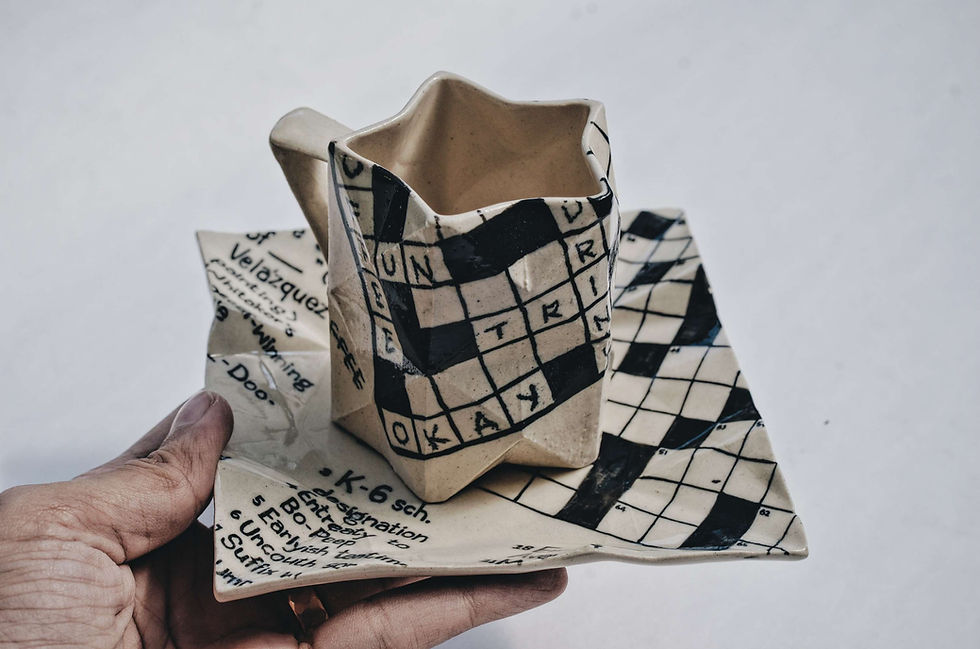 Thumbnail: Crossword - Cylinder Origami Tea-Cup (with handle)