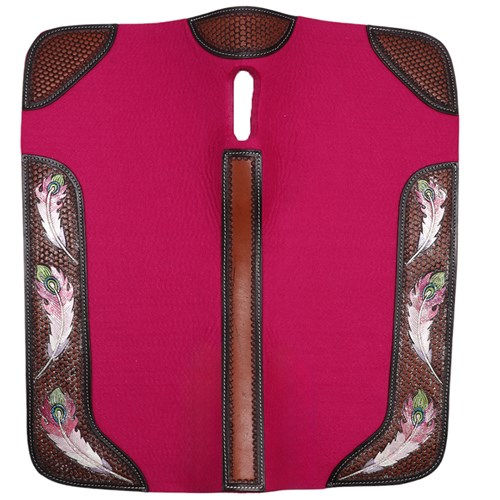 Thumbnail: Fort Worth Feather Tooled Felt Saddle Pad - 30" x 30"