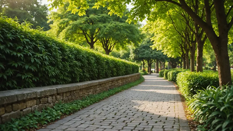 Close-up view of a serene outdoor pathway