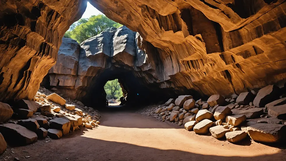 Close-up view of the entrance to Sterkfontein Caves