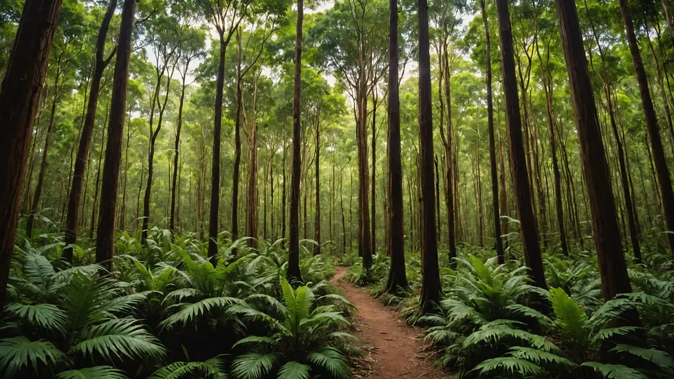 Wide angle view of a tropical Australian forest