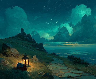 Wildhollow_Studios_A_weathered_lantern_and_cloak_resting_beside_7b640566-6c86-4163-aaed-7d