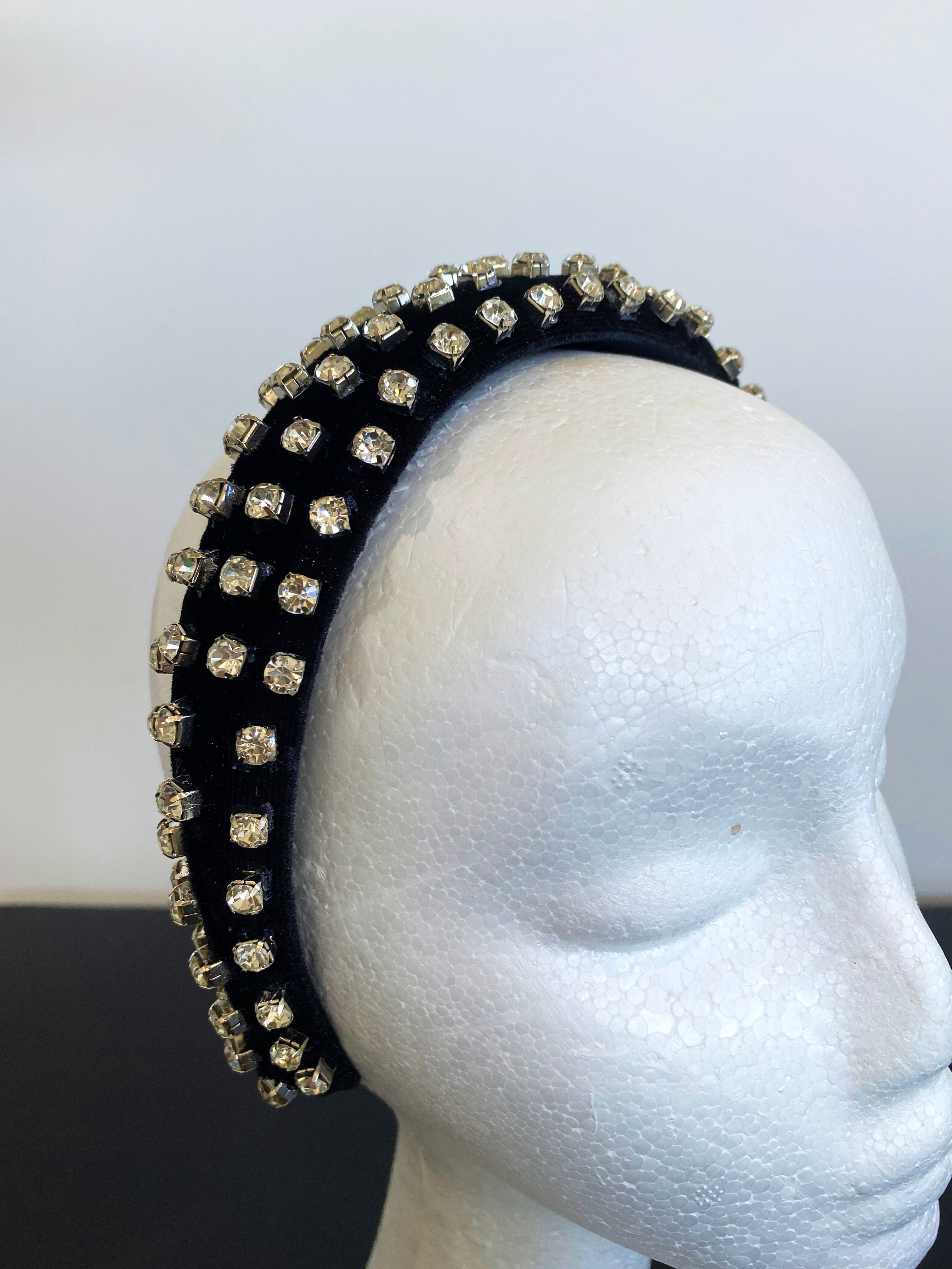 H031 black diamanté headband