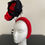 Thumbnail: F023 Black & Red feather flower fascinator - Made in Aus