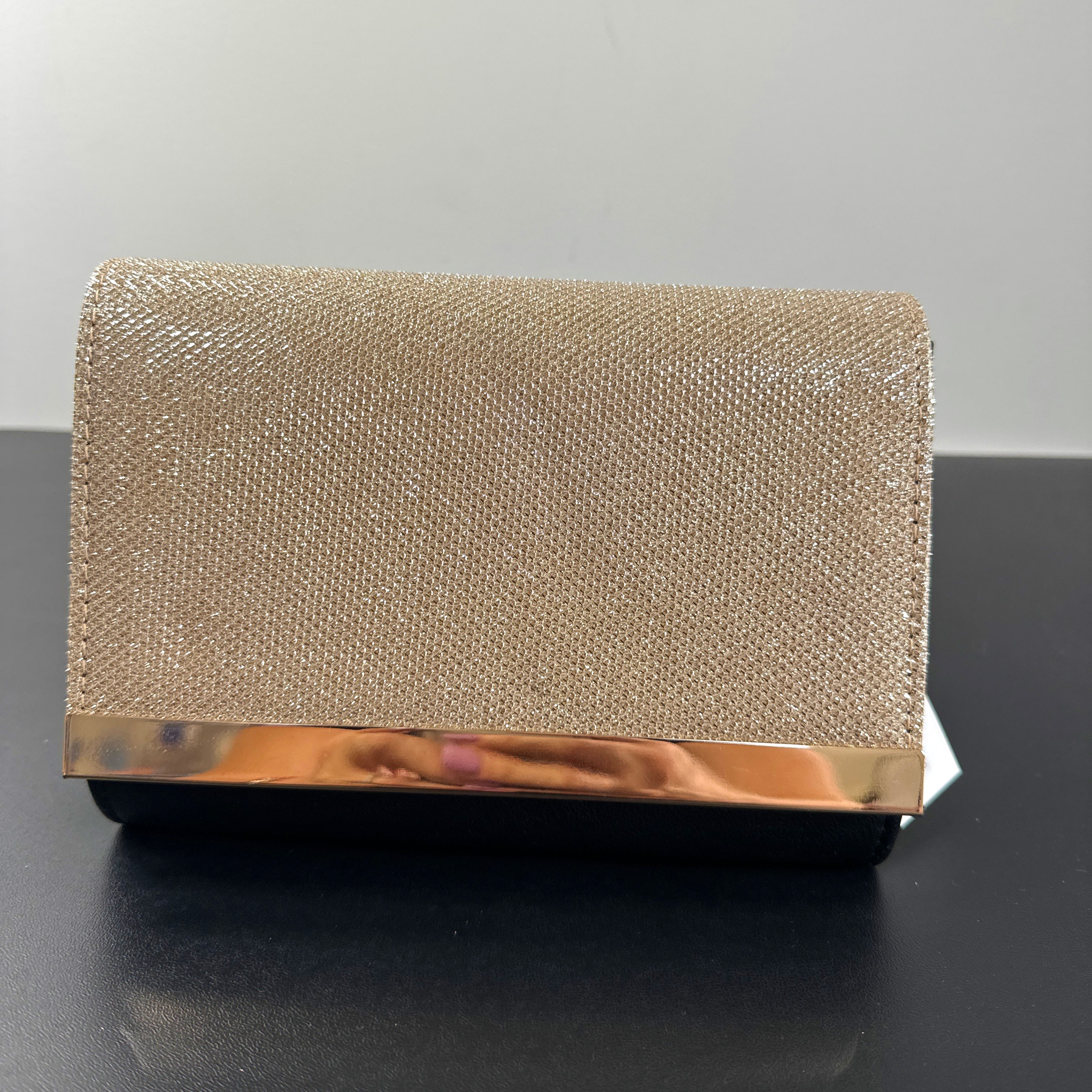 CB016 - Gold & Black Clutch Bag