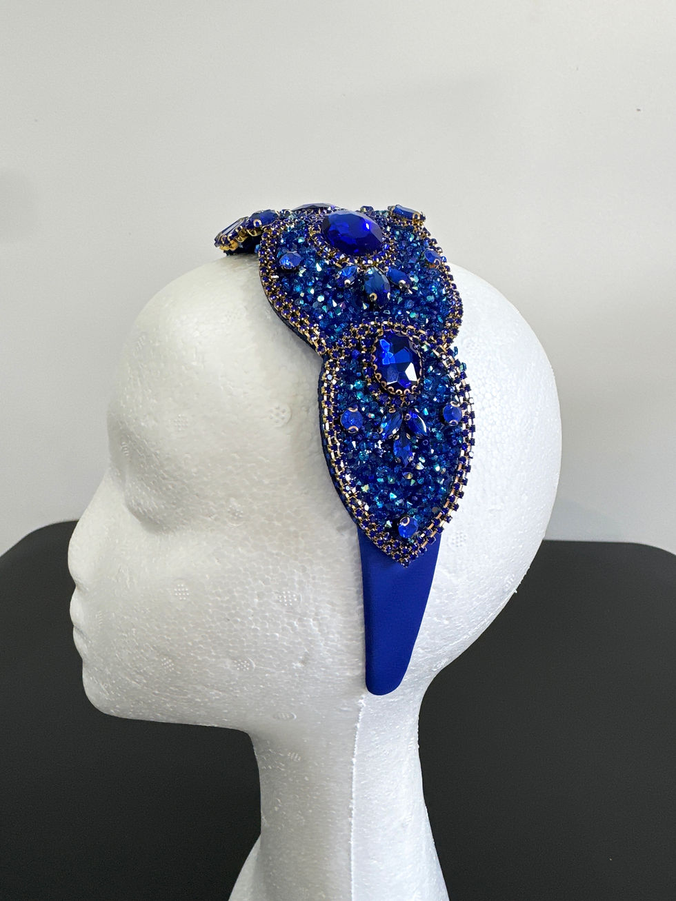 Thumbnail: H132 Royal Blue Jeweled Headband