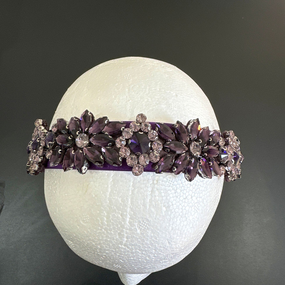 Thumbnail: H144 Purple Jeweled Headband