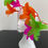 Thumbnail: F018 - Pink Green Orange feather fascinator  -Mad in Aus - SOLD