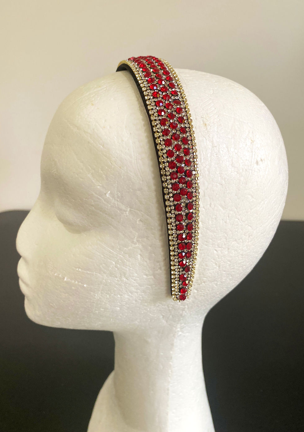 Thumbnail: H123 Red & Silver Diamante Headband