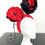 Thumbnail: F023 Black & Red feather flower fascinator - Made in Aus