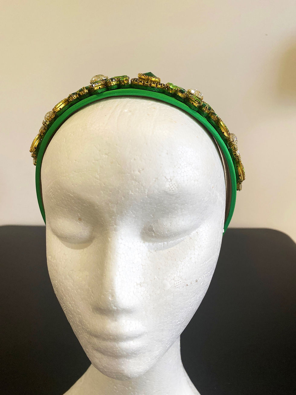 Thumbnail: H106 Green Diamanté Headband SOLD